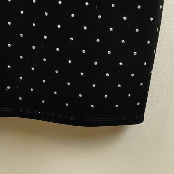 H&M Black Velvet Spaghetti Strap Rhinestone Studded Dress Y2K Size XXL - Picture 4 of 9